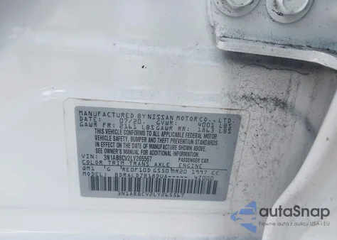 2020 Nissan Sentra Sv Xtronic Cvt from USA, damaged, VIN 3N1AB8CV2LY265567